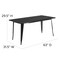 Emma and Oliver Commercial 31.5" x 63" Rectangular Colorful Metal Indoor-Outdoor Dining Table